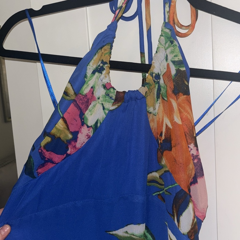 NWT Taylor Royal Blue Floral Maxi Dress - Picture 5 of 9
